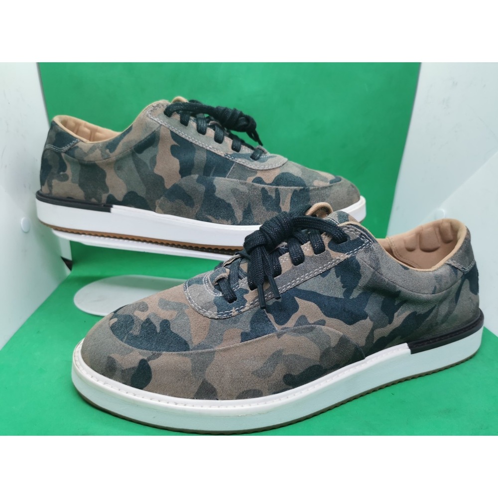 Hush Puppies Keaton Laceup Sneakers Suede Camouflage Men's Shoes Size 12 Wide L